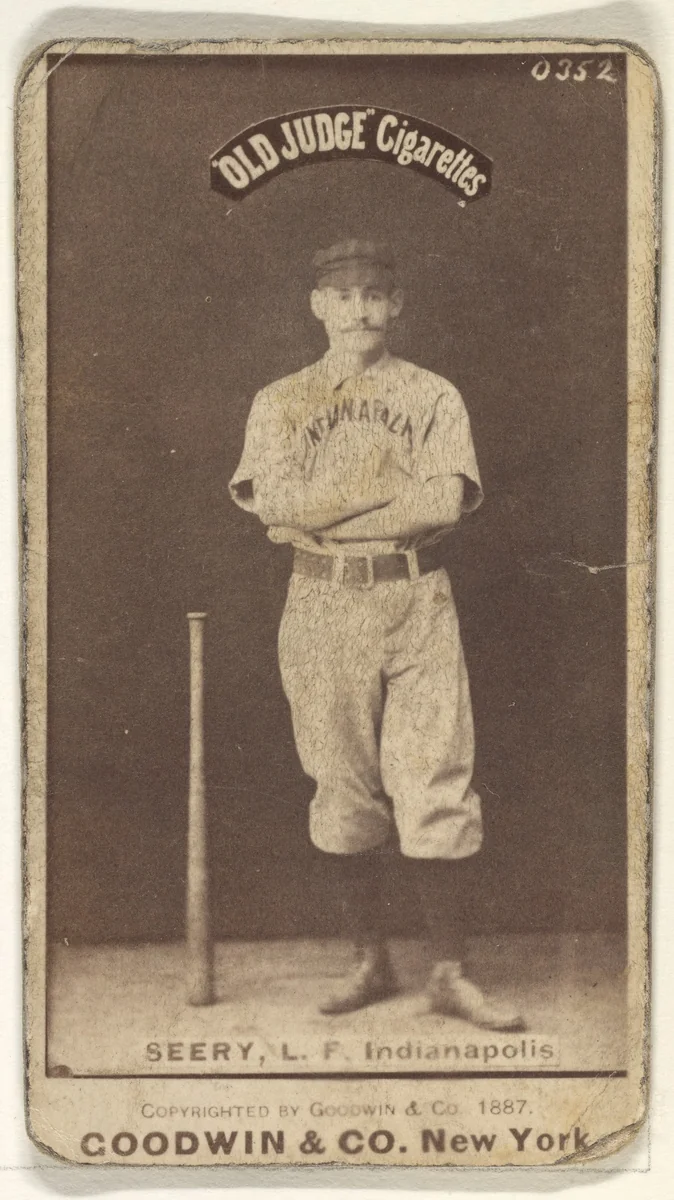 Seery, Left Field, Indianapolis, from the Old Judge series (N172) for Old Judge Cigarettes by Goodwin & Company, photograph, 1887