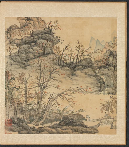 Paintings after Ancient Masters: Autumn Landscape by Chen Hongshou, painting, 1598-1652