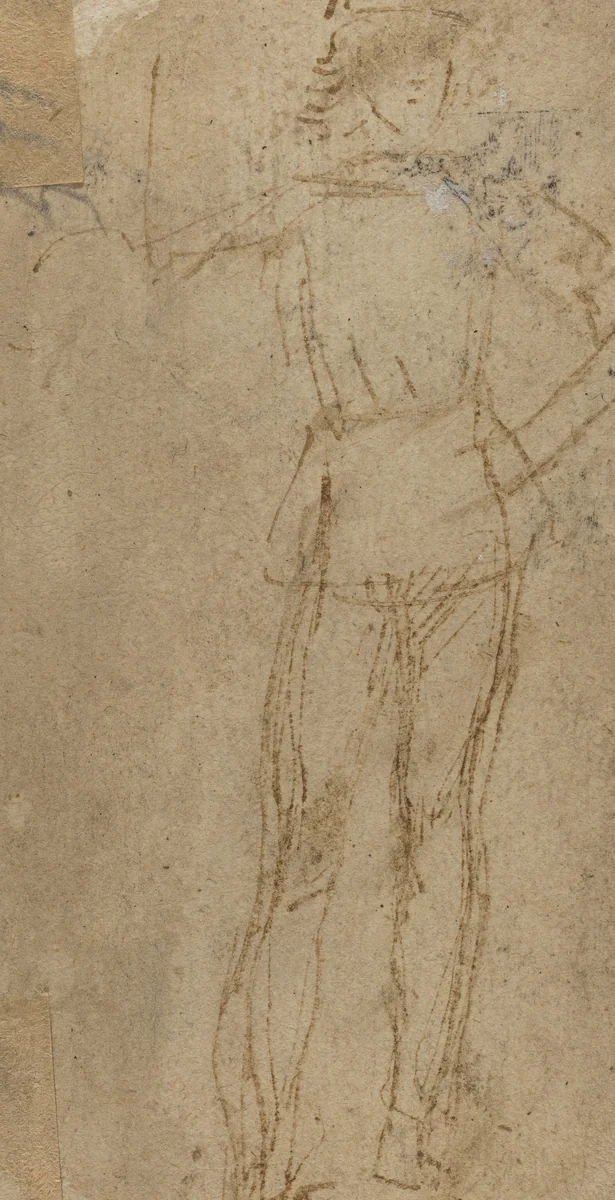 Standing Young Man [verso] by Sperandio, drawing, 1431-1504