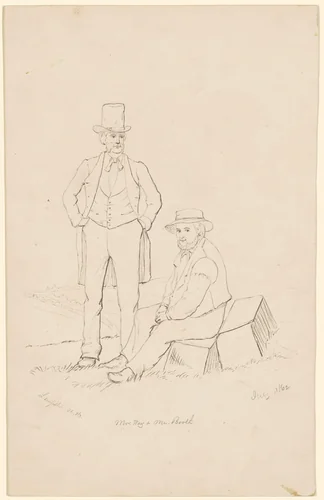 Mr. Way and Mr. Booth by James Wells Champney, drawing, 1862