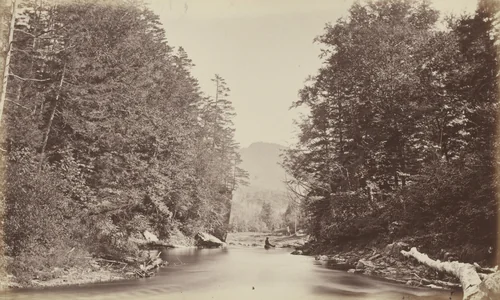 Narrows' on Missisqoui River, Potton Hills in Distance by Alexander Henderson, photograph, 1865