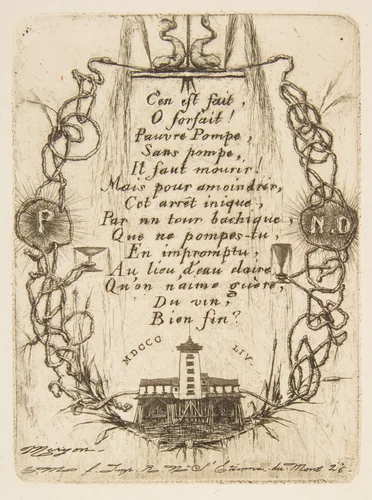 The Notre-Dame Pump (small plate) by Charles Meryon, print, 1854