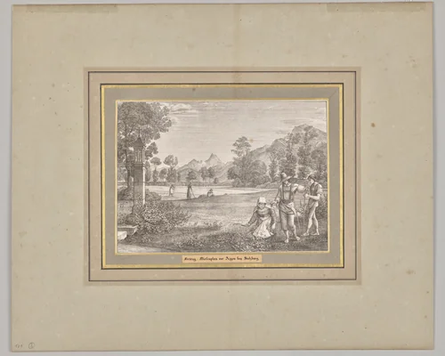 Friday. Meadow Plan in Front of Aigen Near Salzburg by Ferdinand Olivier, print, 1818-1823