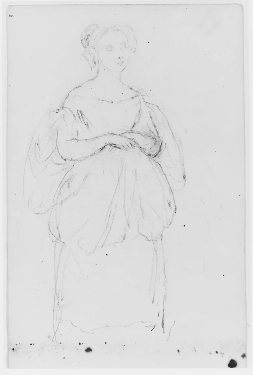 Female Figure (from Sketchbook) by Asher Brown Durand, artwork, 1796-1886