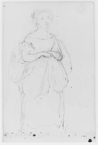 Female Figure (from Sketchbook) by Asher Brown Durand, artwork, 1796-1886
