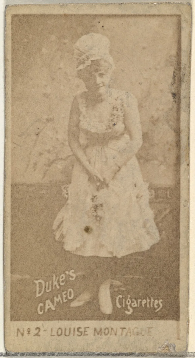 Card Number 2, Louise Montague, from the Actors and Actresses series (N145-4) issued by Duke Sons & Co. to promote Cameo Cigarettes by W. Duke, Sons & Co., photograph, 1880-1889