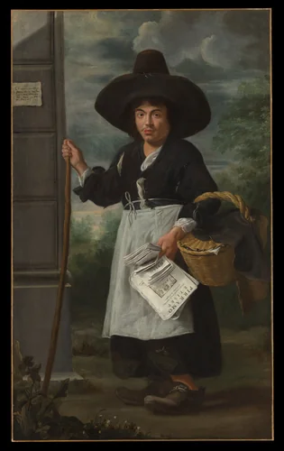 A Book Peddler by Master of the Canesso Peddler, painting, 1665-1695