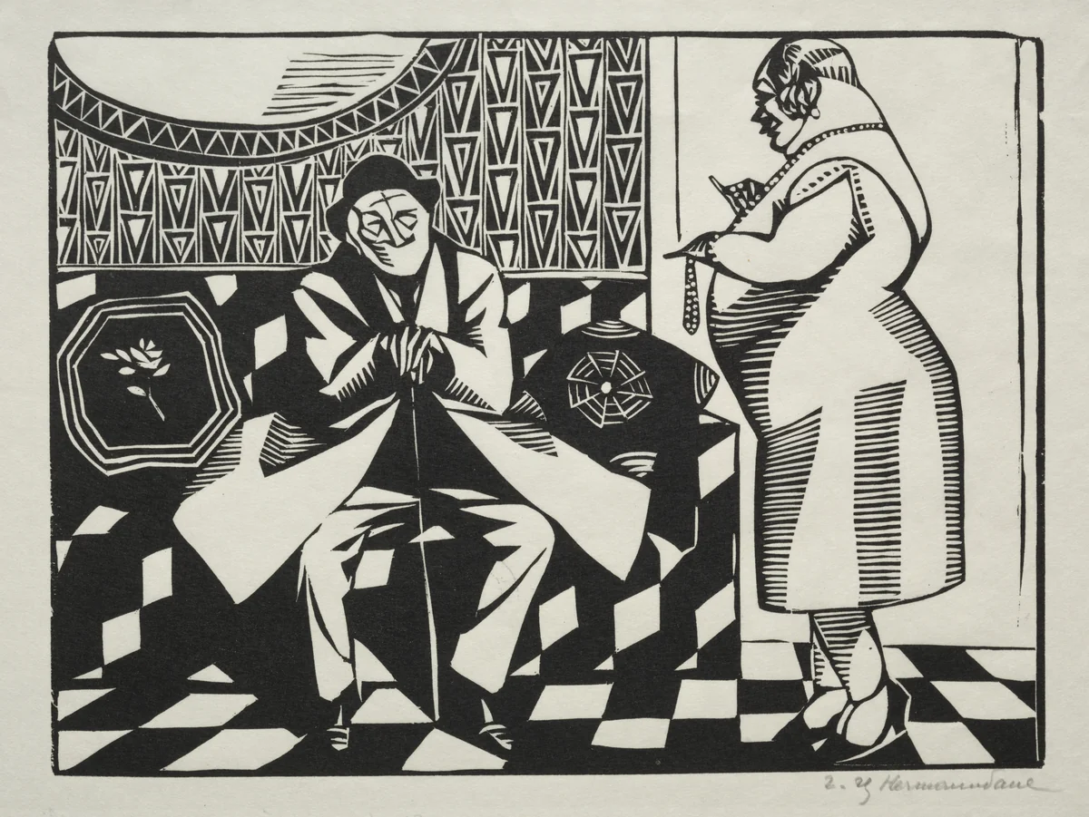 Non! pas de négresse, je suis pacifiste je voudrais une dame boche by Hermann Paul, print, 1900-1925