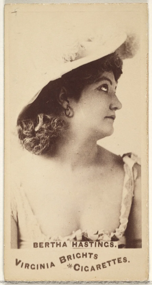 Bertha Hastings, from the Actors and Actresses series (N45, Type 1) for Virginia Brights Cigarettes by Allen & Ginter, photograph, 1885-1891