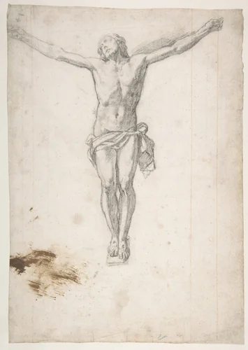 Christ on the Cross by Girolamo Muziano, drawing, 1590-1600