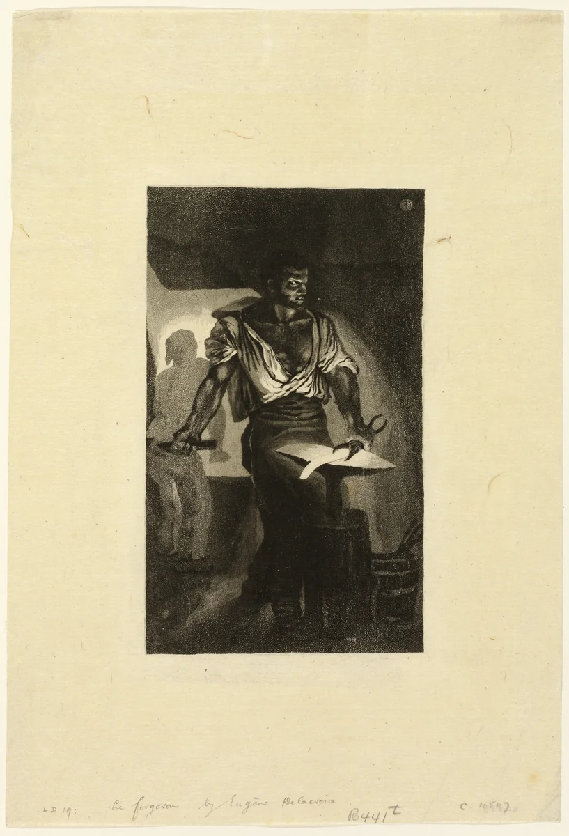 Blacksmith by Eugène Delacroix, print, 1833