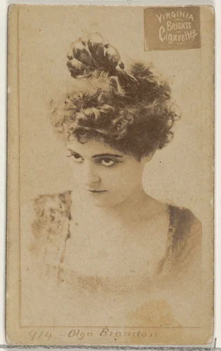 Card 914, Olga Brandon, from the Actors and Actresses series (N45, Type 2) for Virginia Brights Cigarettes by Allen & Ginter, photograph, 1885-1891