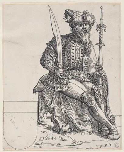 Maximilian I, from Herberstain, Rerum Moscoviticarum Commentarii by Augustin Hirschvogel, print, 1546