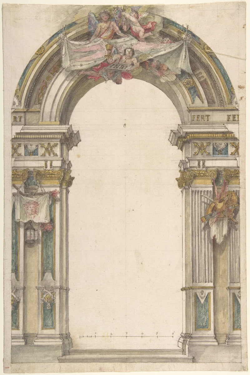 Design for the Entrance to a Chapel by anonymous, drawing, 1700-1780