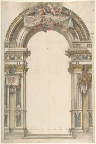 Design for the Entrance to a Chapel by anonymous, drawing, 1700-1780
