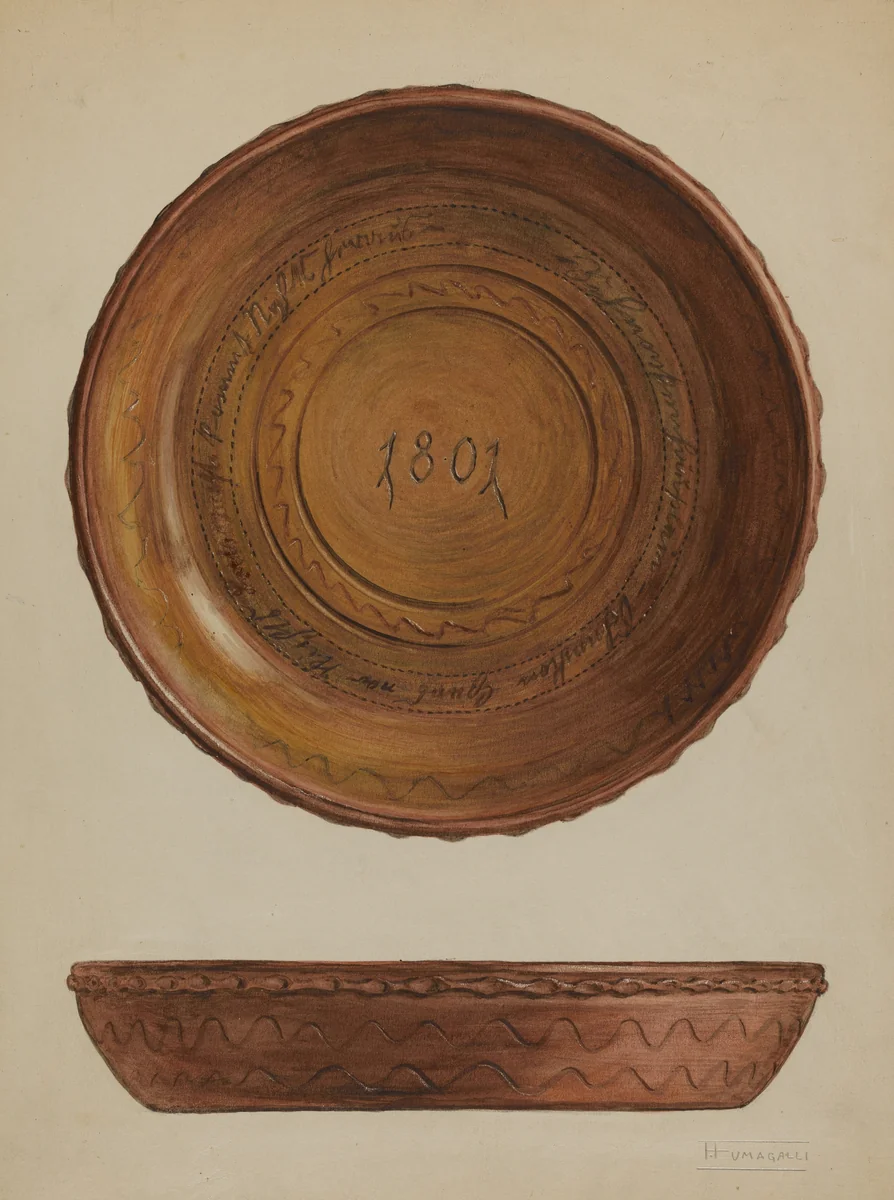 Pa. German Dish by Frank Fumagalli, index of american design, 1937