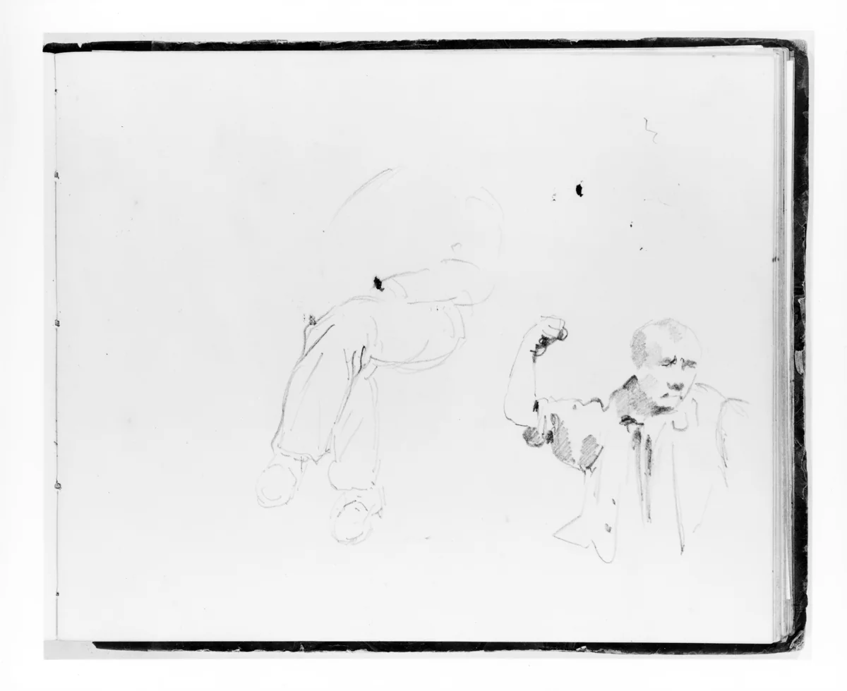 Study of Crossed Legs and Man Making a Fist (from Sketchbook) by Francis William Edmonds, artwork, 1835-1839