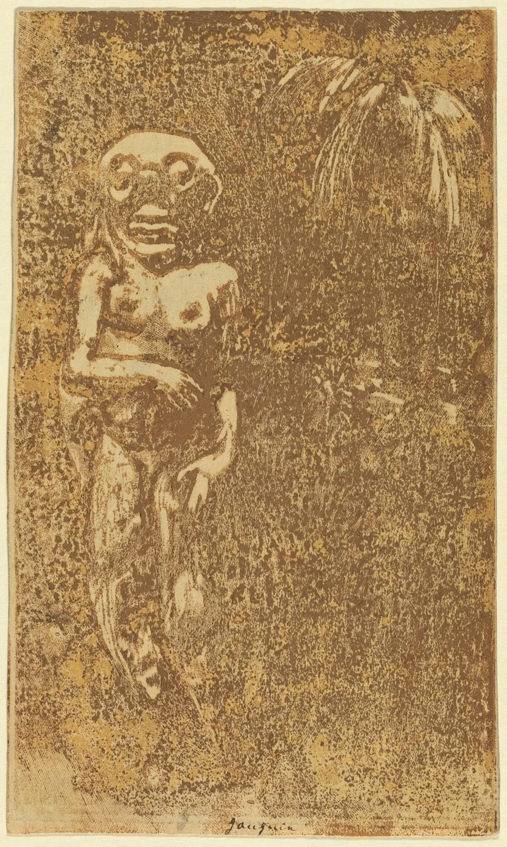 Oviri (The Savage) [recto] by Paul Gauguin, print, 1894-1895