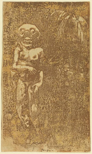 Oviri (The Savage) [recto] by Paul Gauguin, print, 1894-1895
