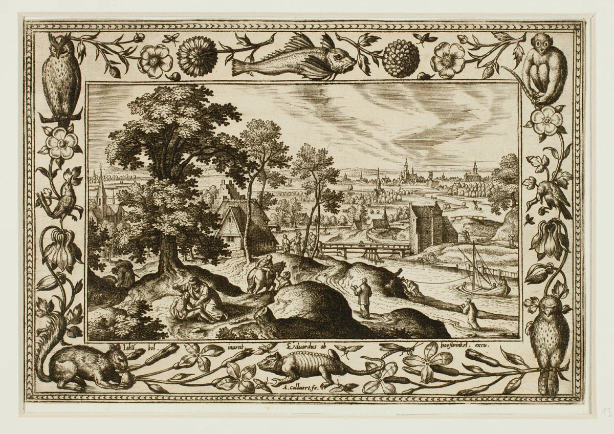 The Parable of the Good Samaritan, from Landscapes with Old and New Testament Scenes and Hunting Scenes by Adriaen Collaert, print, 1584
