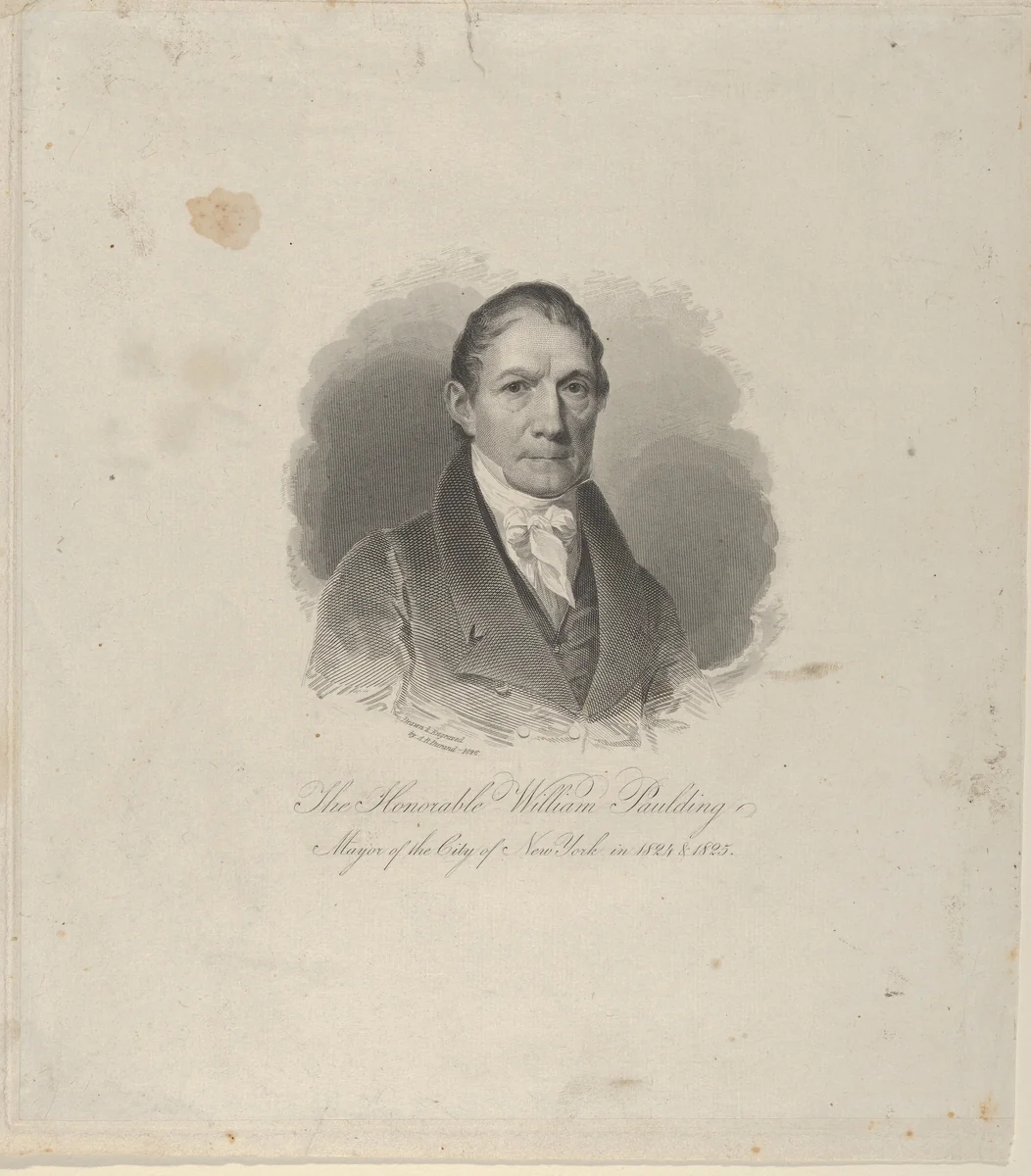 Honorable Willam Paulding, Mayor of the City of New York by Asher Brown Durand, print, 1826