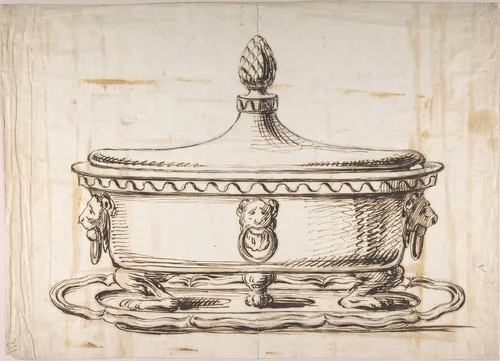 Tureen with Cover by anonymous, drawing, 1800-1900