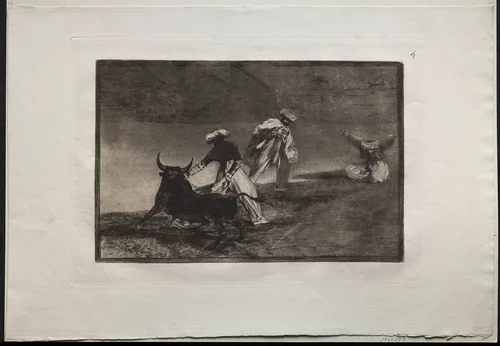 Bullfights: They Play Another with the Cape in an Enclosure by Francisco de Goya, print, 1816-1876