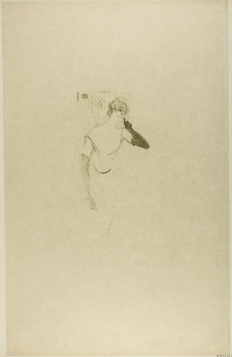 Yvette Guilbert, in Colombine à Pierrot by Henri de Toulouse-Lautrec, print, 1894