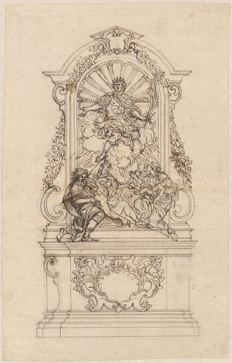 A Reliquary of Saint Sigismondo by Giovanni Battista Foggini, drawing, 1719