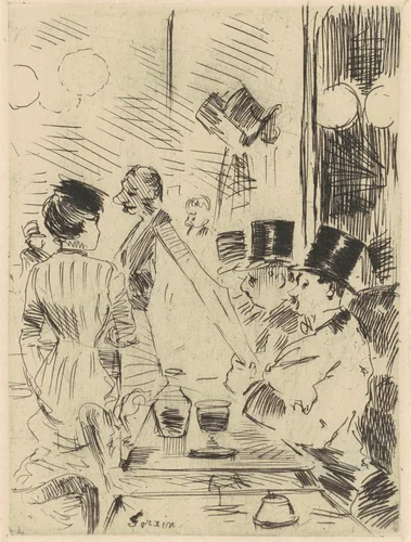 Le Cafe by Jean-Louis Forain, print, 1852-1931