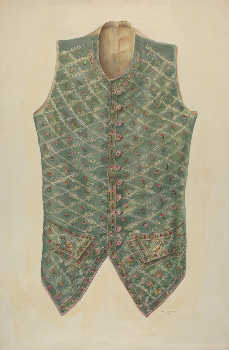 Man's Vest by Charles Bowman, index of american design, 1941