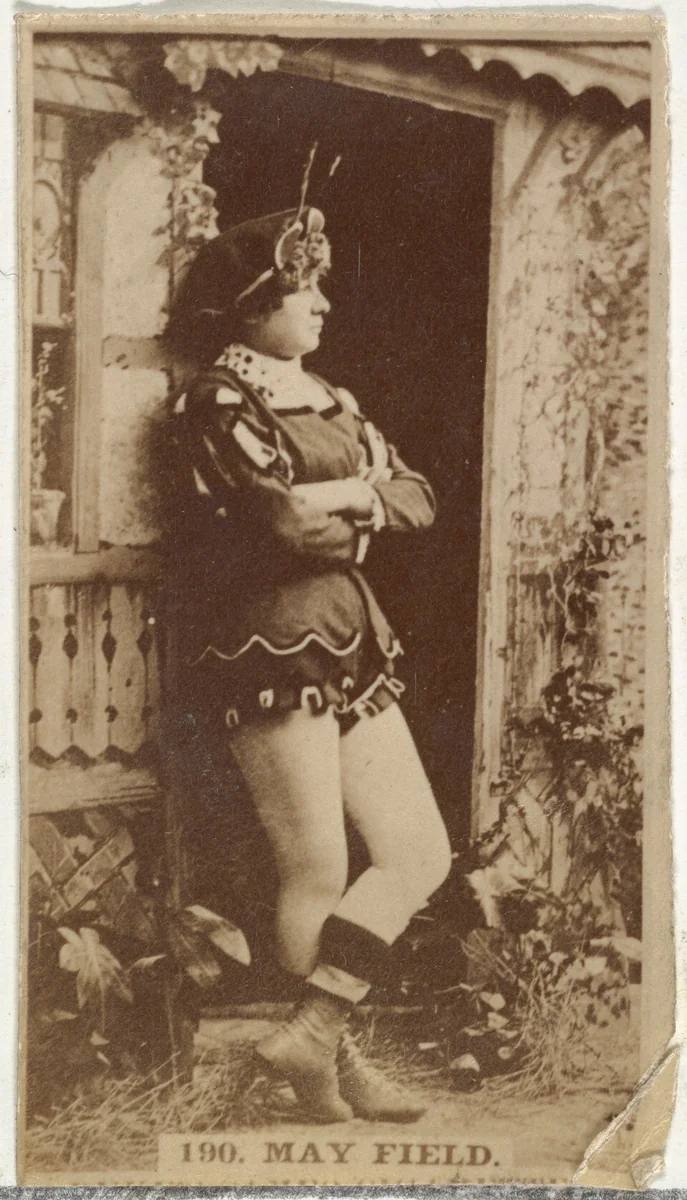 Card Number 190, May Field, from the Actors and Actresses series (N145-7) issued by Duke Sons & Co. to promote Duke Cigarettes by W. Duke, Sons & Co., photograph, 1880-1889
