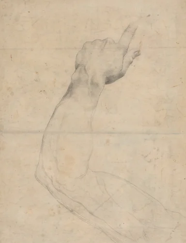 Study of an Arm [verso] by Guillaume Lethière, drawing, 1812