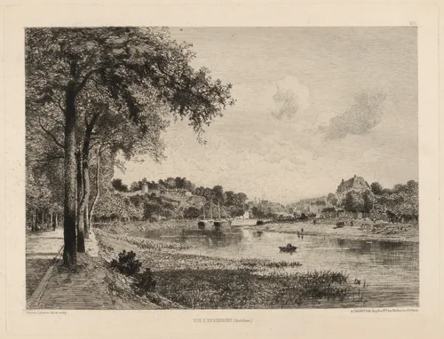 Vue d’Hennebont (Morbihan) by Maxime Lalanne; Alfred Cadart, print, 1873