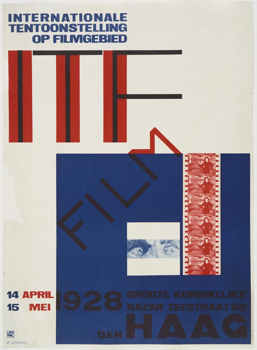 Internationale Tentoonstelling Op Filmgebied (International film festival) (Poster for film festival in the Hague) by Piet Zwart, design, 1928