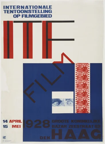 Internationale Tentoonstelling Op Filmgebied (International film festival) (Poster for film festival in the Hague) by Piet Zwart, design, 1928