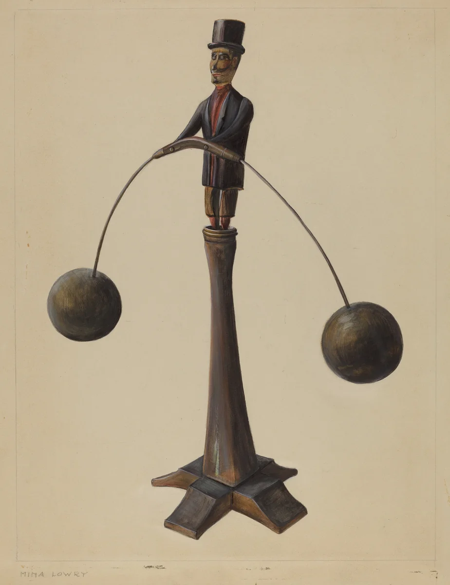 Pa. German Balancing Man by Mina Lowry, index of american design, 1935-1942