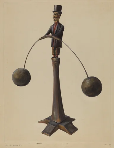 Pa. German Balancing Man by Mina Lowry, index of american design, 1935-1942