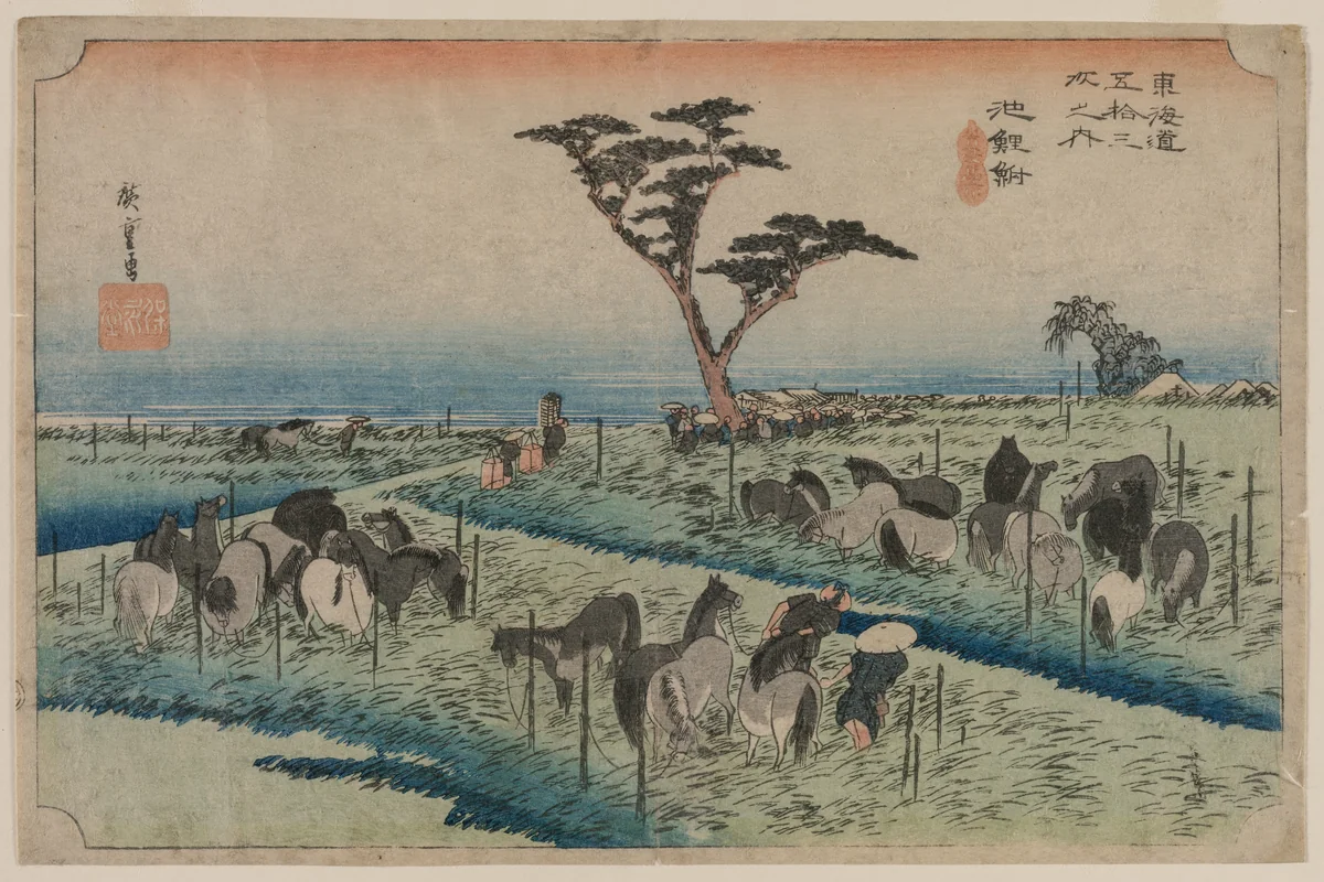The Fifty-Three Stations of the Tokaido: Chiryu by Utagawa Hiroshige (歌川広重), print, 1833-1834