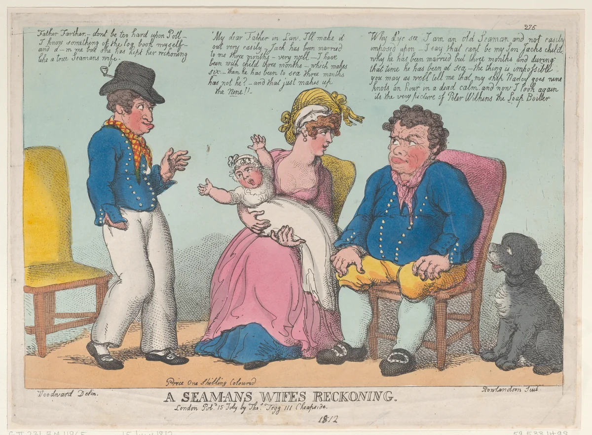 A Seaman's Wife's Reckoning by Thomas Rowlandson, print, 1812
