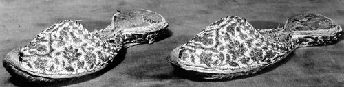 Slippers by India, textile, 1801-1900