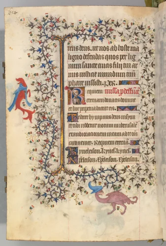 Hours of Charles the Noble, King of Navarre (1361-1425), fol. 321v, Bust of Death by Master of the Brussels Initials and Associates, book, 1400-1410