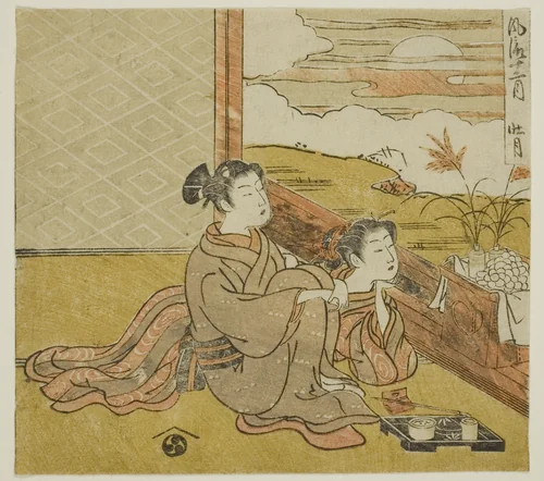 The Eighth Month (Sogetsu), from the series "Fashionable Twelve Months (Furyu juni tsuki)" by Isoda Koryusai, print, 1765-1777