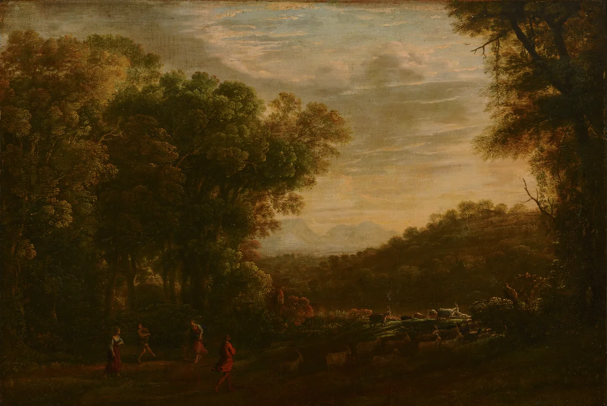 Wooded Landscape with Shepherds by Herman van Swanevelt, painting, 1630