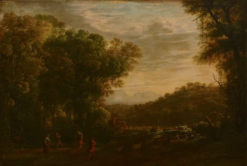 Wooded Landscape with Shepherds by Herman van Swanevelt, painting, 1630