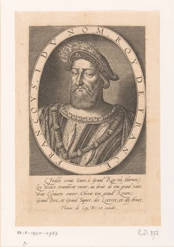 Portret van Frans I van Valois-Angoulême, koning van Frankrijk by Unknown, print, 1576-1614