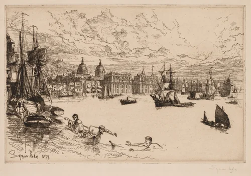 Greenwich by Francis Seymour-Haden, print, 1879