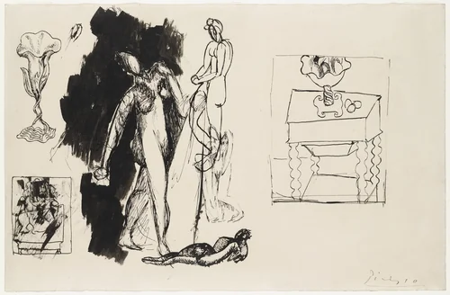 Sheet of Studies by Pablo Picasso, drawing, 1908