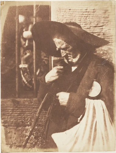 John Henning as Edie Ochiltree from Sir Walter Scott's "The Antiquary" by Hill and Adamson, photograph, 1843-1847