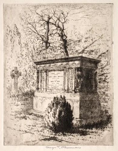 Whistler's Tomb, Chiswick, London by George Taylor Plowman, print